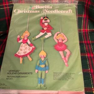 New Vintage “Jeweled” Holiday Ornaments Nutcracker Sweet no. 3387
